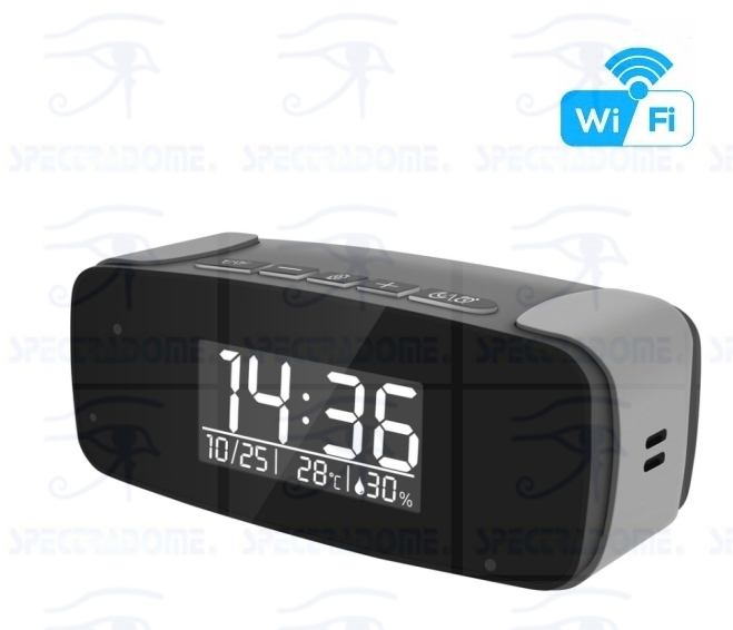 Caméra WiFi sans fil avec DVR caché dans un réveil vraiment fonctionnel